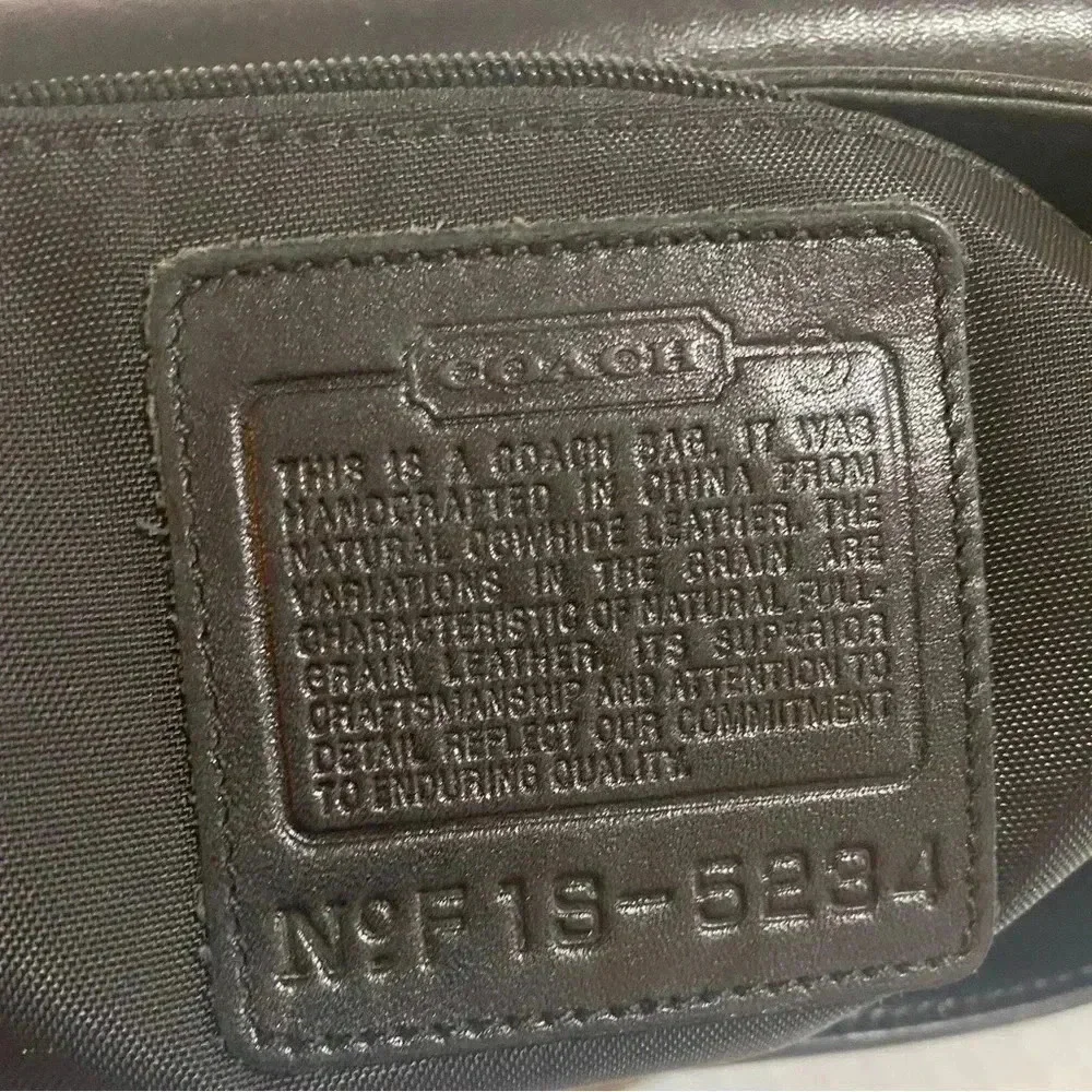 Coach vintage unisex black leather crossbody bag